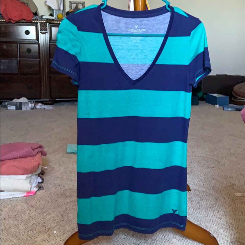 Striped V Neck